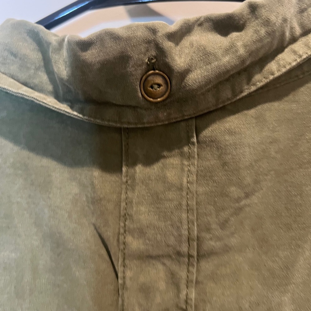 Banana Republic Womens size 10 Olive Green Shirt Dress Utility Style Street Boho - Picture 5 of 8